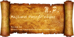 Majland Petróniusz névjegykártya